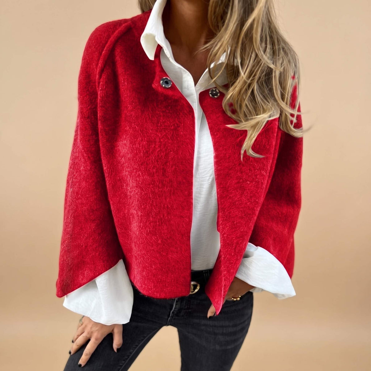 Manteau ouvert à épaules tombantes