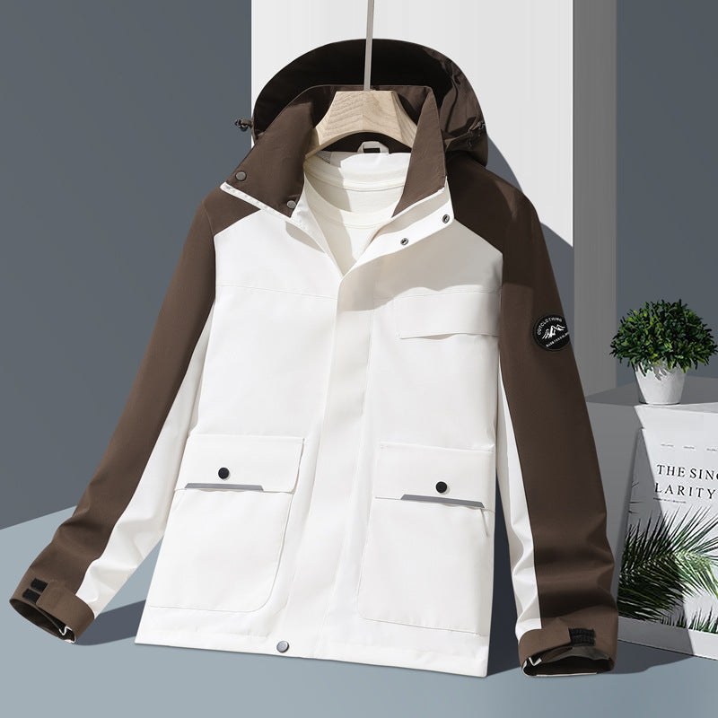 Veste technique à capuche, coloris beige