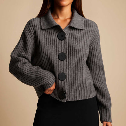 Cardigan oversize en grosse maille côtelée