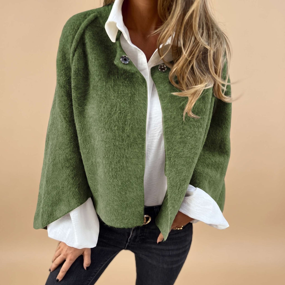Manteau ouvert à épaules tombantes