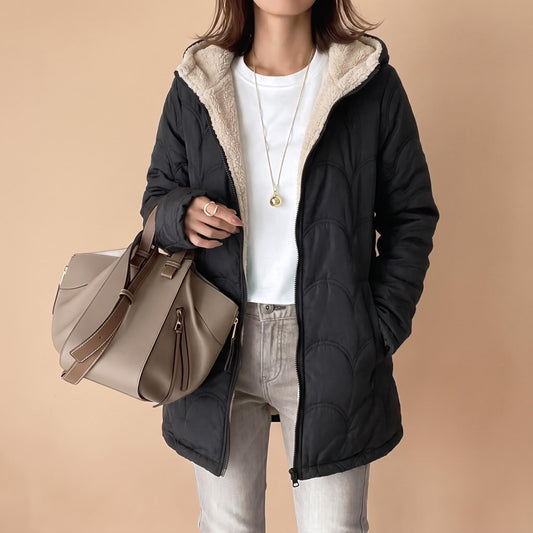 Veste à capuche doublée sherpa