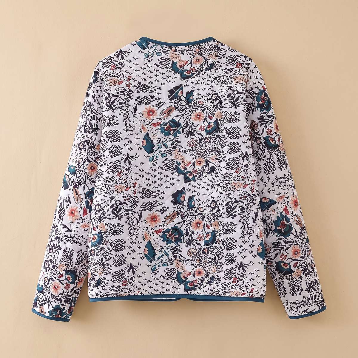 Veste-chemise matelassée à imprimé mixte