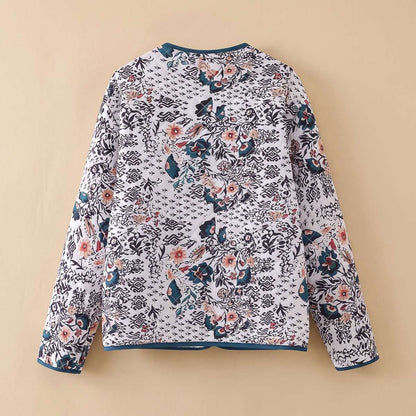 Veste-chemise matelassée à imprimé mixte