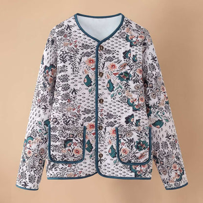 Veste-chemise matelassée à imprimé mixte