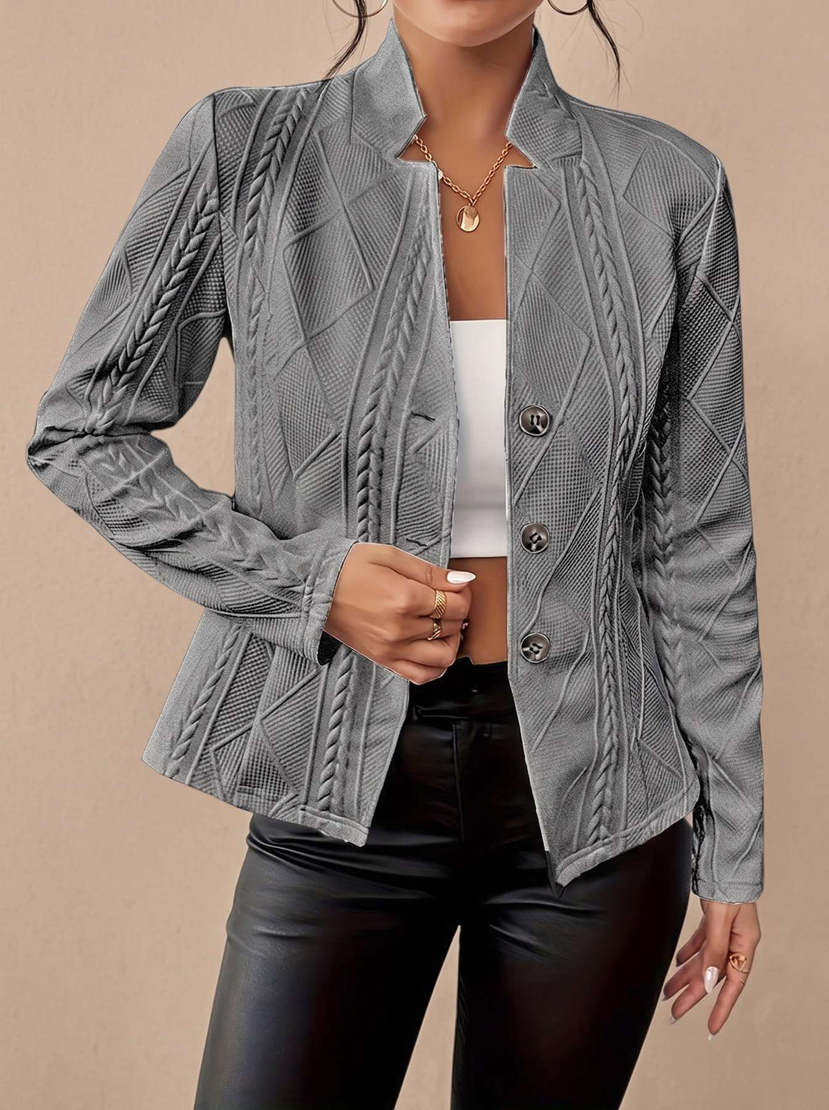 Veste structurée à texture géométrique