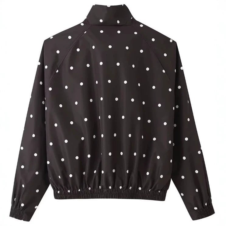 Blouson à pois col montant, vue de dos