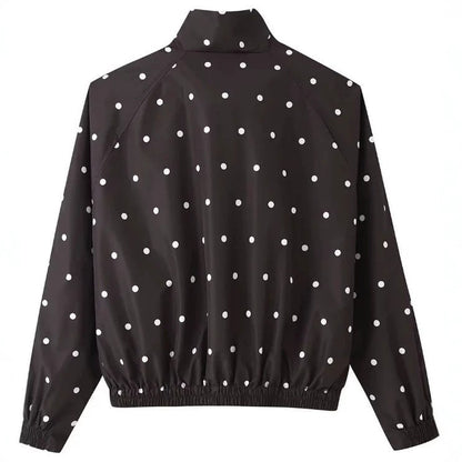 Blouson à pois col montant, vue de dos