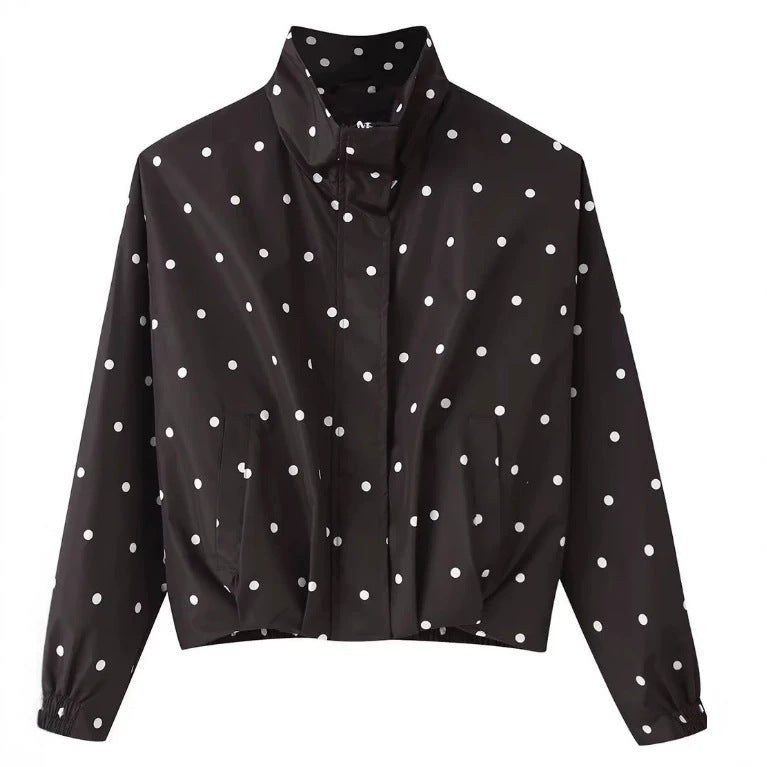 Blouson à pois col montant, vue produit
