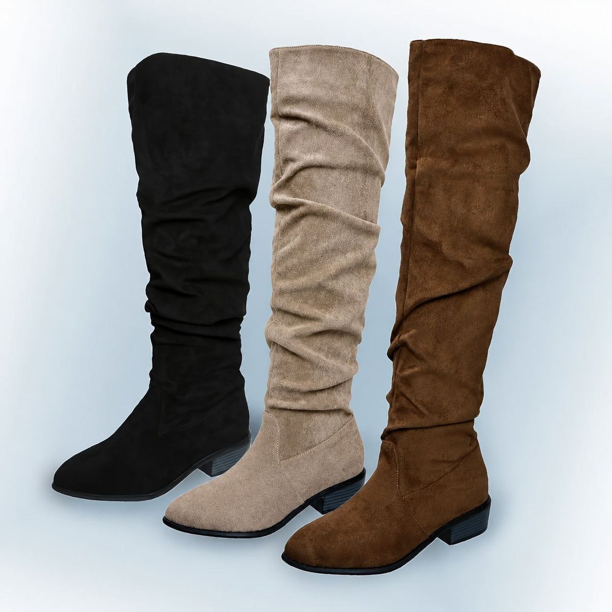 Bottes cuissardes femme à enfiler avec talon bloc 7