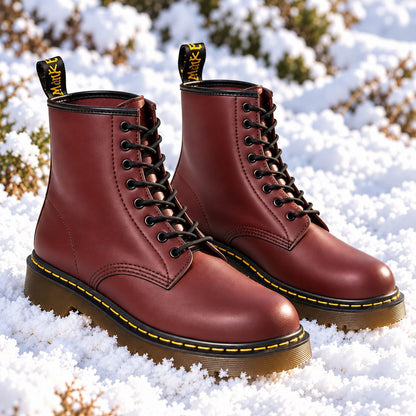 Bottes à lacets unisexes en cuir véritable 5