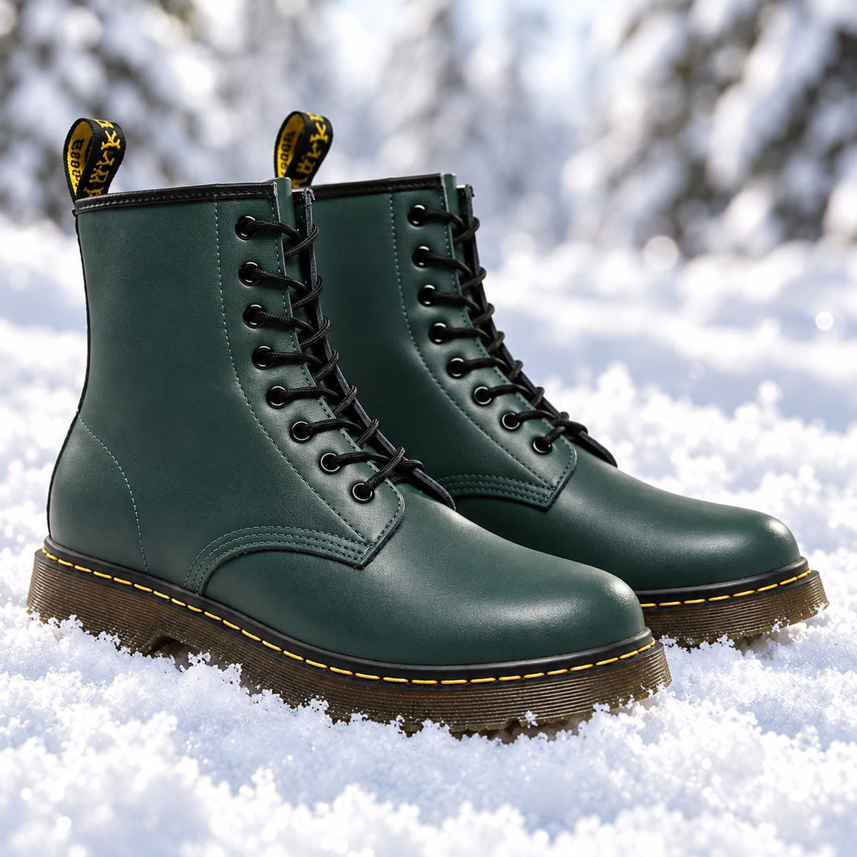 Bottes à lacets unisexes en cuir véritable 8