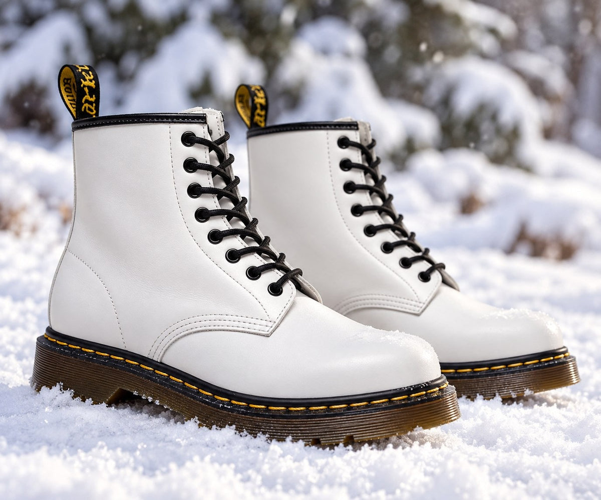 Bottes à lacets unisexes en cuir véritable 9