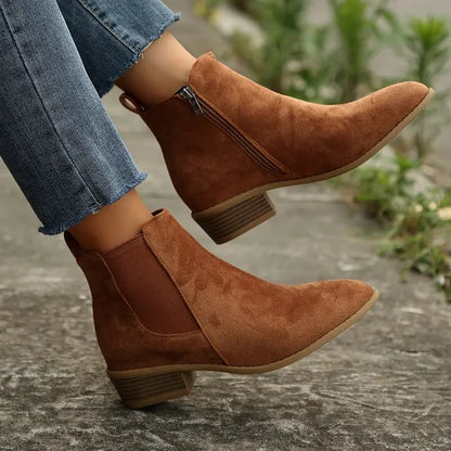 Bottines Chelsea femme en daim synthétique premium 1