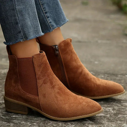 Bottines Chelsea femme en daim synthétique premium 2