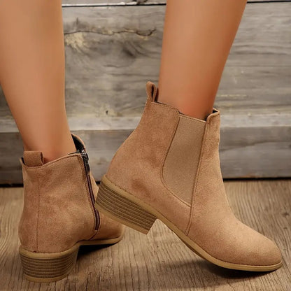 Bottines Chelsea femme en daim synthétique premium 3