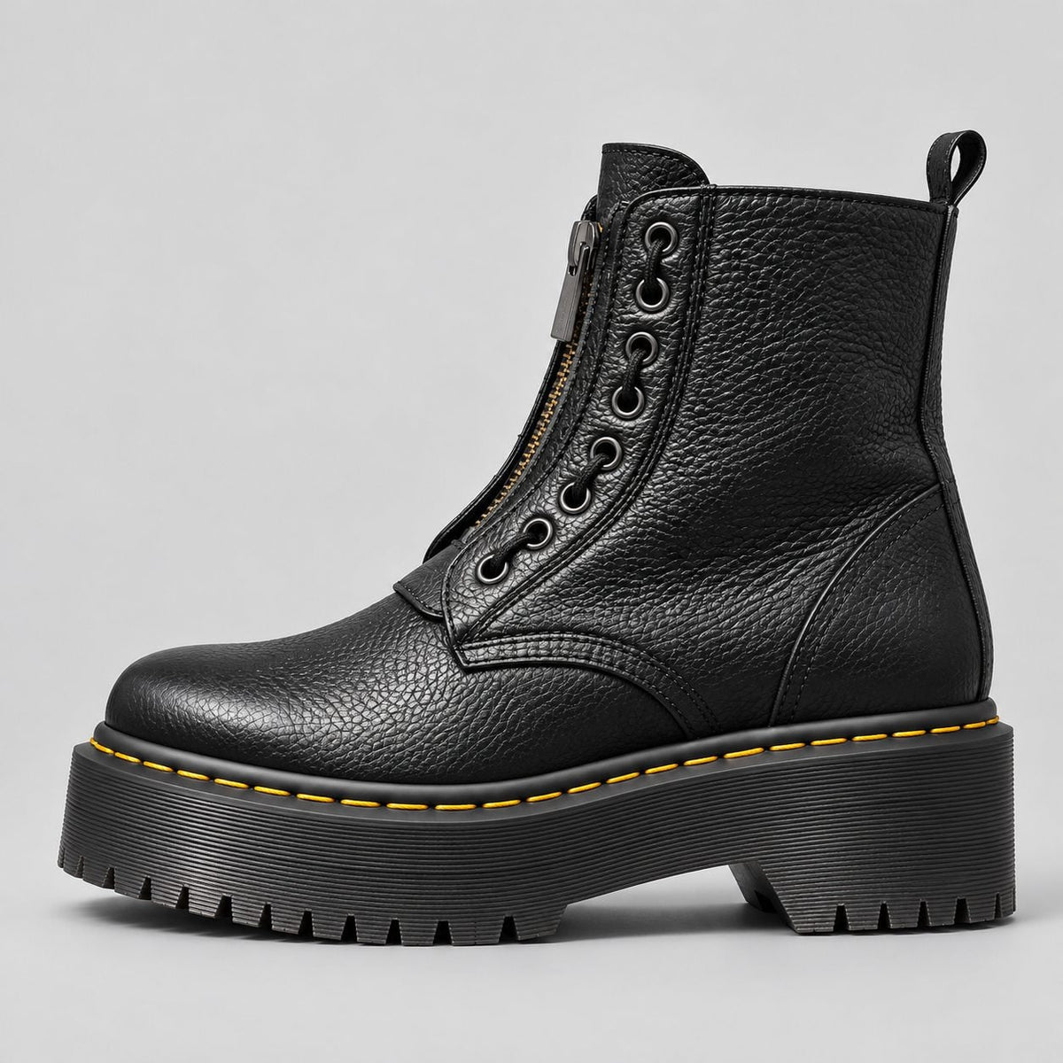 Bottines à plateforme épaisse et crantée avec zip devant 4