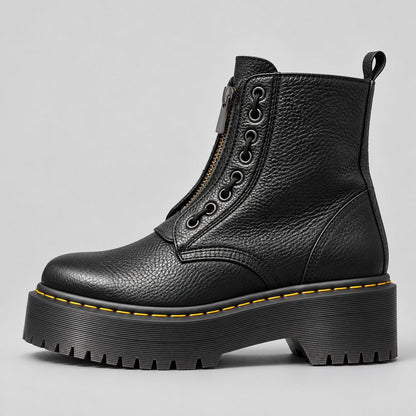 Bottines à plateforme épaisse et crantée avec zip devant 4