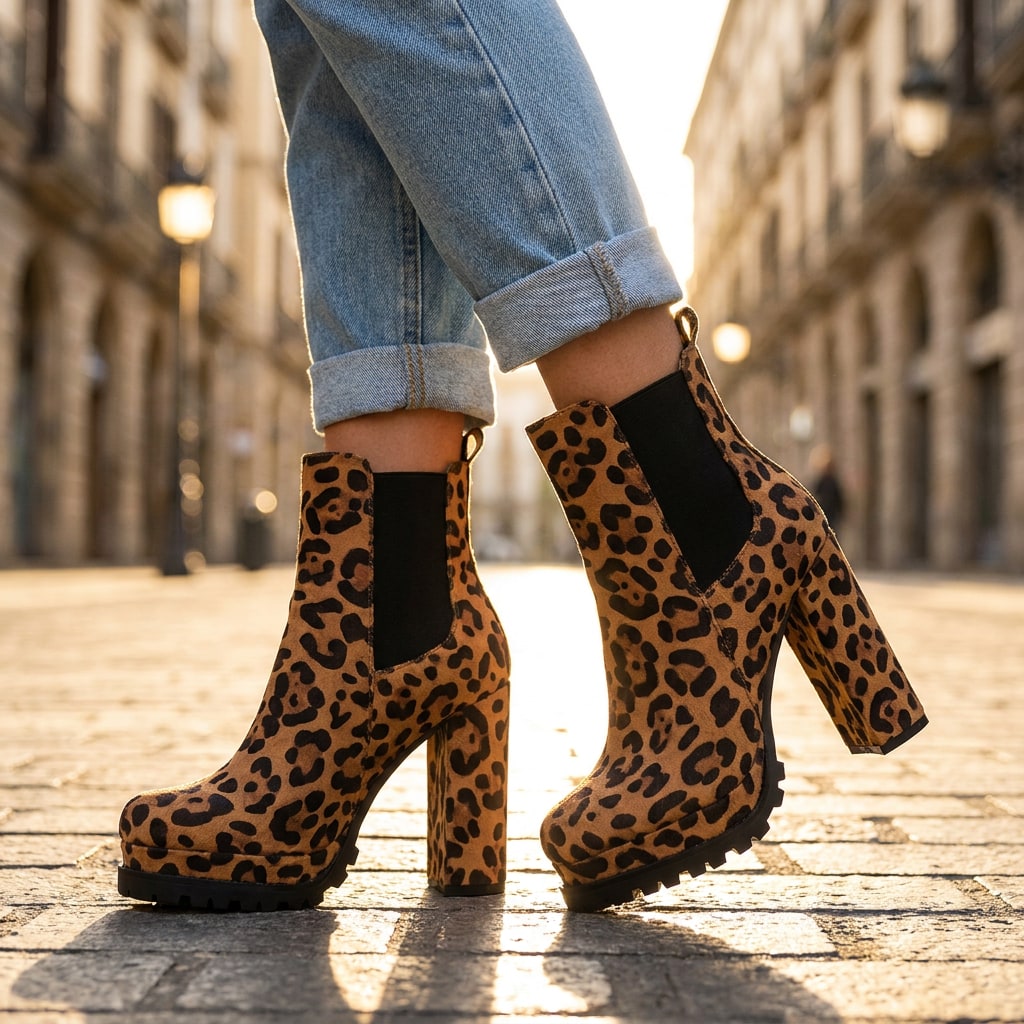 Bottines à talon bloc effet daim femme, plateforme 2