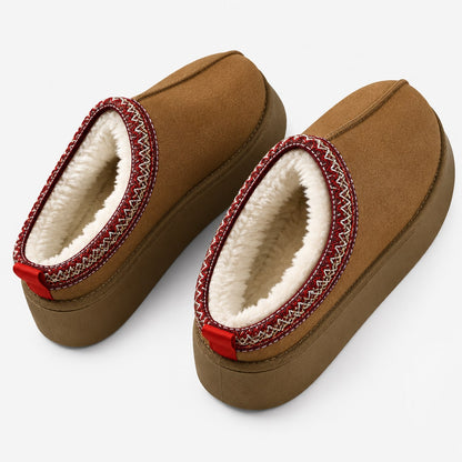 Léonie chaussons femme plateforme à enfiler marron