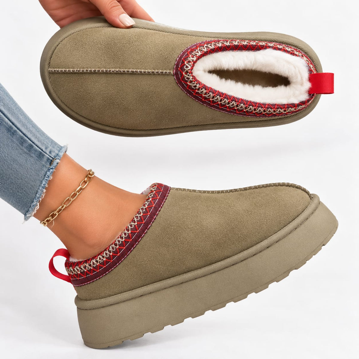 Léonie chaussons femme doublure douce vue de dessus