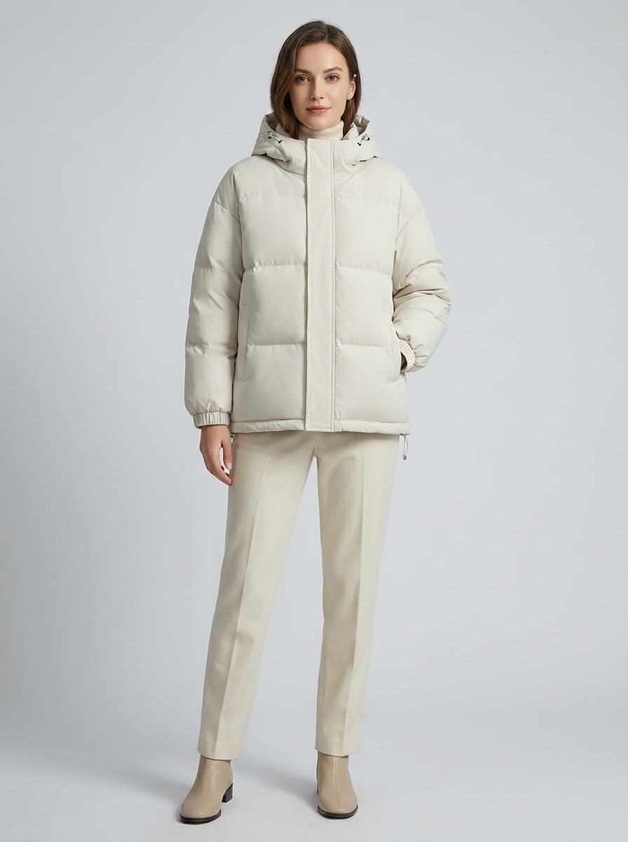 Chloé | Femme Ample Capuche Épaules Tombantes Hiver Doudoune 3