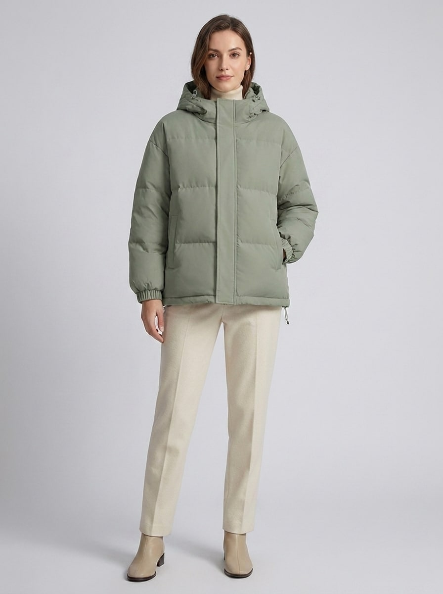 Chloé | Femme Ample Capuche Épaules Tombantes Hiver Doudoune 6