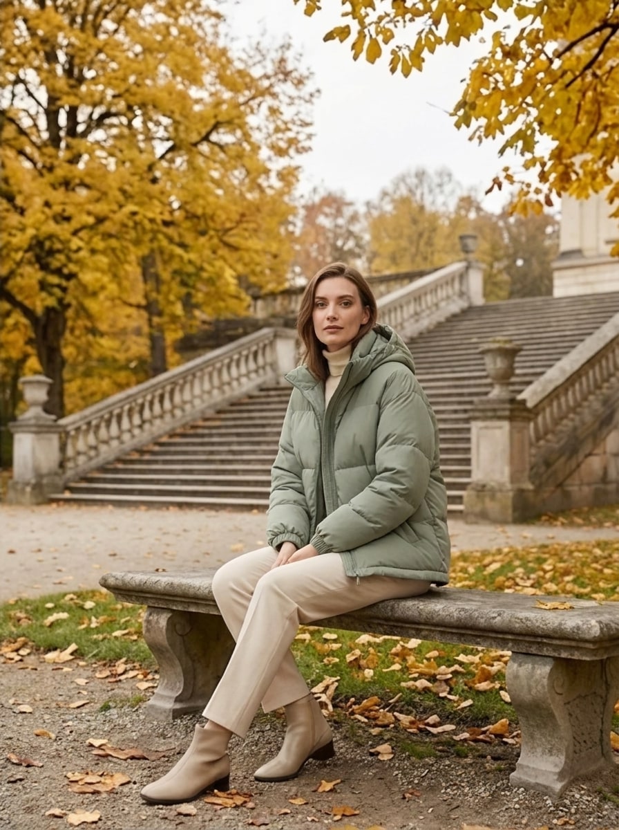 Chloé | Femme Ample Capuche Épaules Tombantes Hiver Doudoune 7