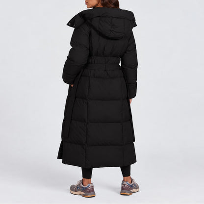 Louise | Femme Longue Ceinturée Capuche Matelassée Hiver Doudoune 4