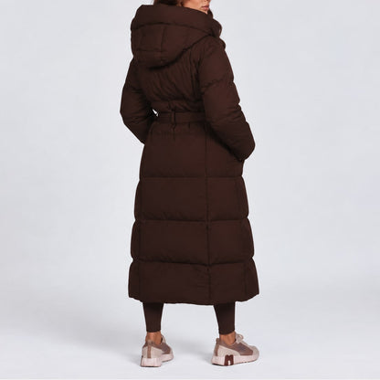 Louise | Femme Longue Ceinturée Capuche Matelassée Hiver Doudoune 5
