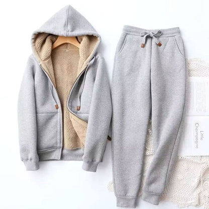 Ensemble sweat à capuche et jogging sherpa femme 5