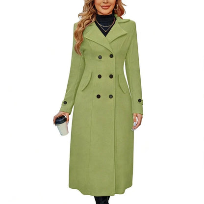 Manteau croisé effet laine à revers cranté et coupe cintrée 7