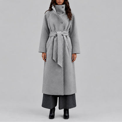 Charlotte | Femme Long Ceinturé Portefeuille Grand Col Hiver Manteau 1