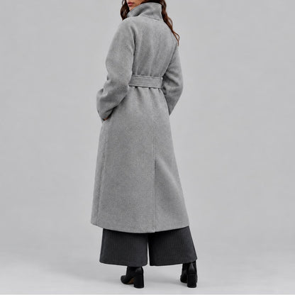 Charlotte | Femme Long Ceinturé Portefeuille Grand Col Hiver Manteau 4