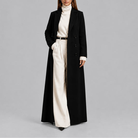 Alice | Femme Long Croisé Structuré Tissu Doux Hiver Manteau 1