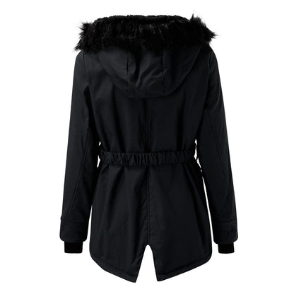 Parka d'hiver à capuche fausse fourrure, vue de dos