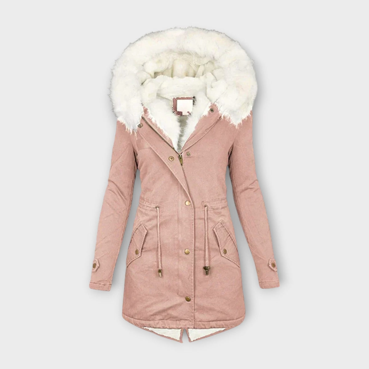 Parka femme imperméable à capuche rose 5