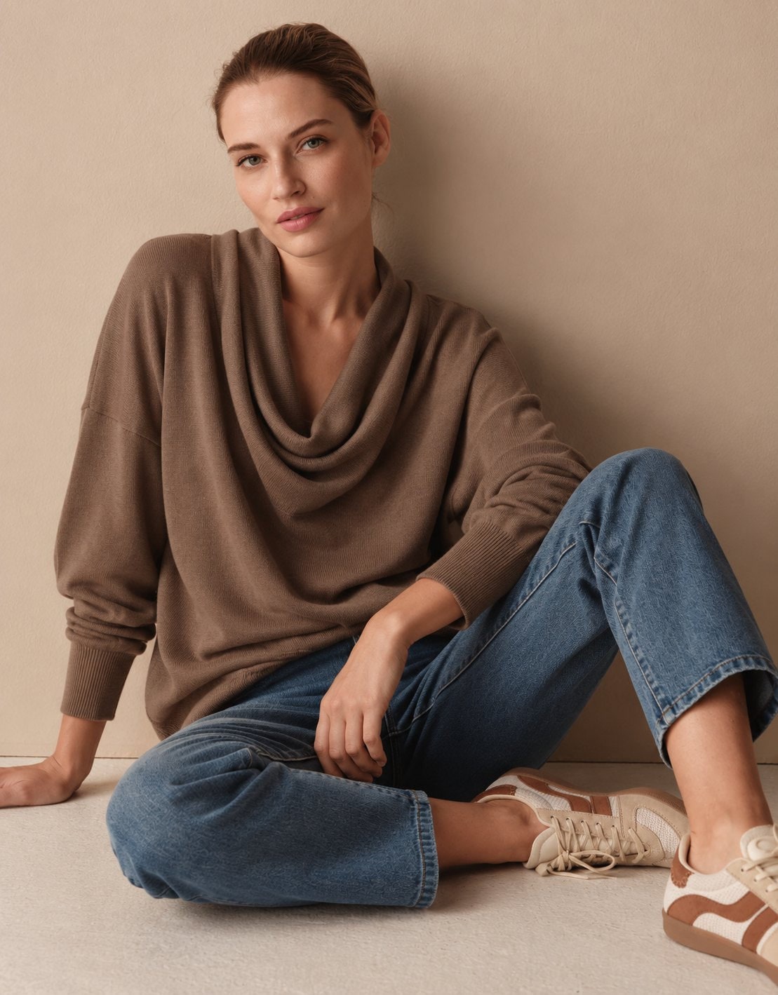 Pull en maille col bénitier femme, manches longues 3
