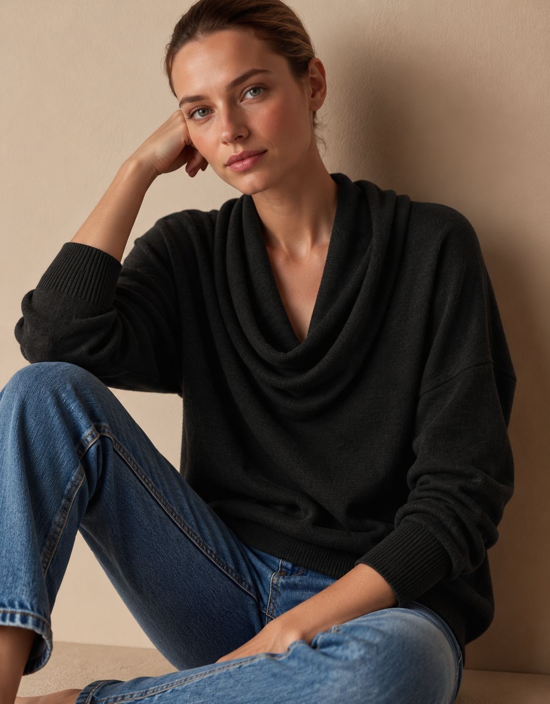 Pull en maille col bénitier femme, manches longues 7