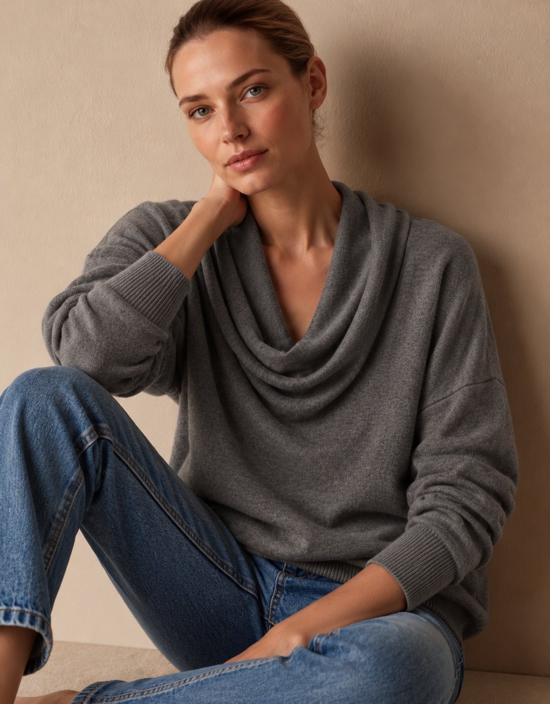 Pull en maille col bénitier femme, manches longues 8