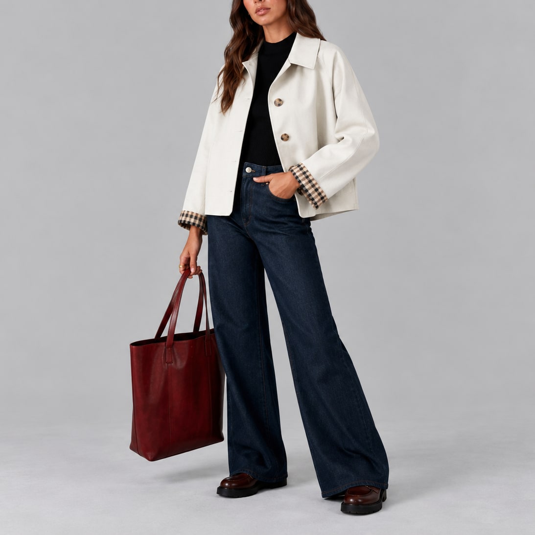 Anouk veste courte femme style trench blanc