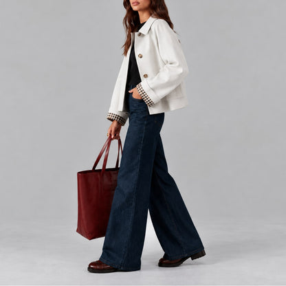 Anouk veste courte femme style trench blanc vue 2