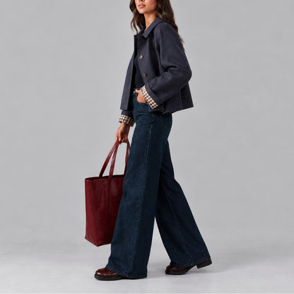 Anouk veste courte femme style trench bleu marine vue 2