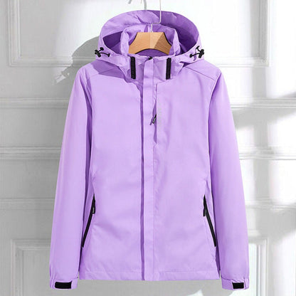 Veste imperméable à capuche amovible, coloris lilas