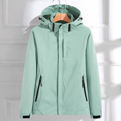 Veste imperméable à capuche amovible, coloris vert menthe