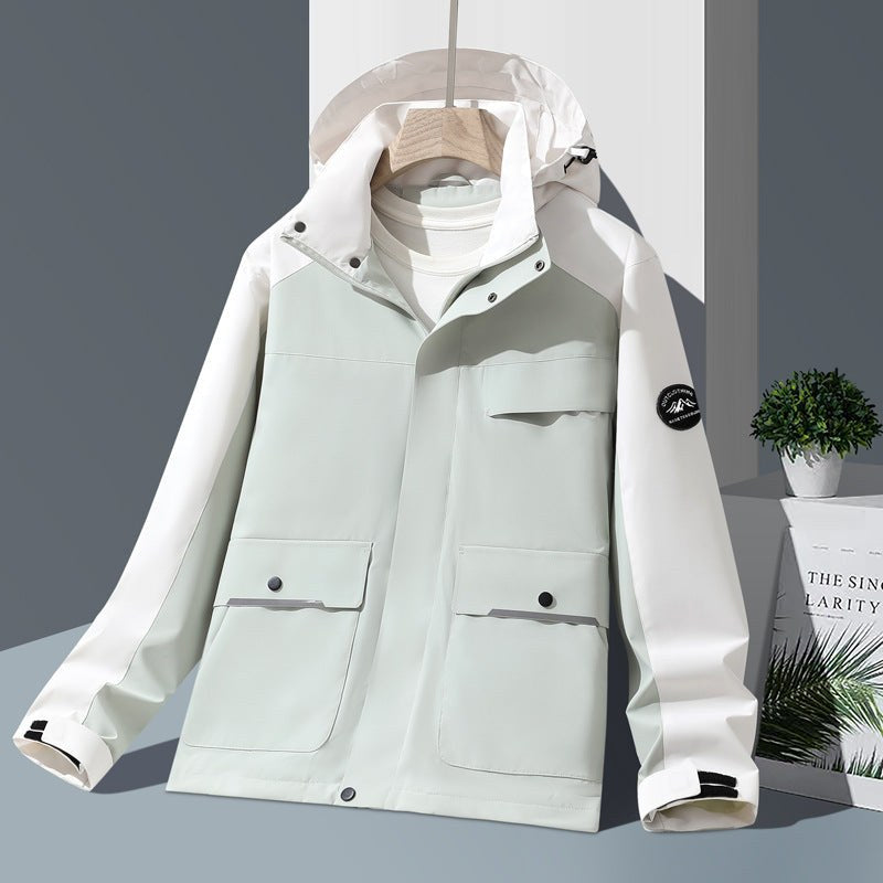 Veste technique à capuche, coloris gris