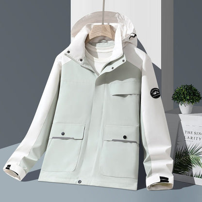 Veste technique à capuche, coloris gris