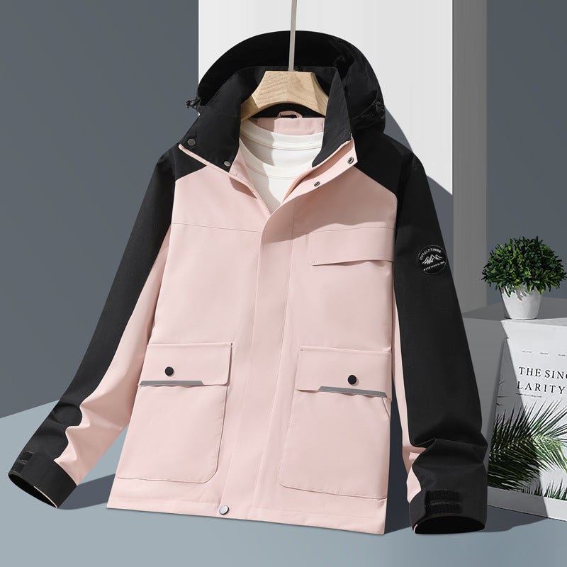 Veste technique à capuche, coloris rose
